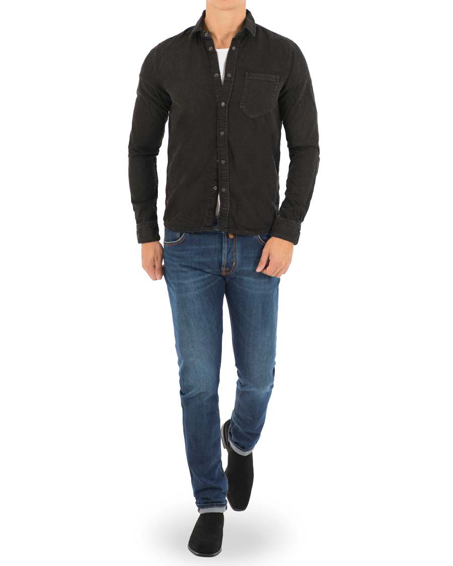 Homme | Chemises | Nudie Jeans | Henry Blackened Indigo Shirt Black/Bue