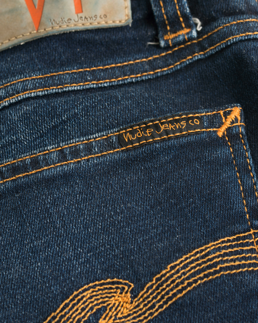 Homme | Jeans | Nudie Jeans | Skinny Lin Organic Slim Fit Stretch Jeans Dark Blue