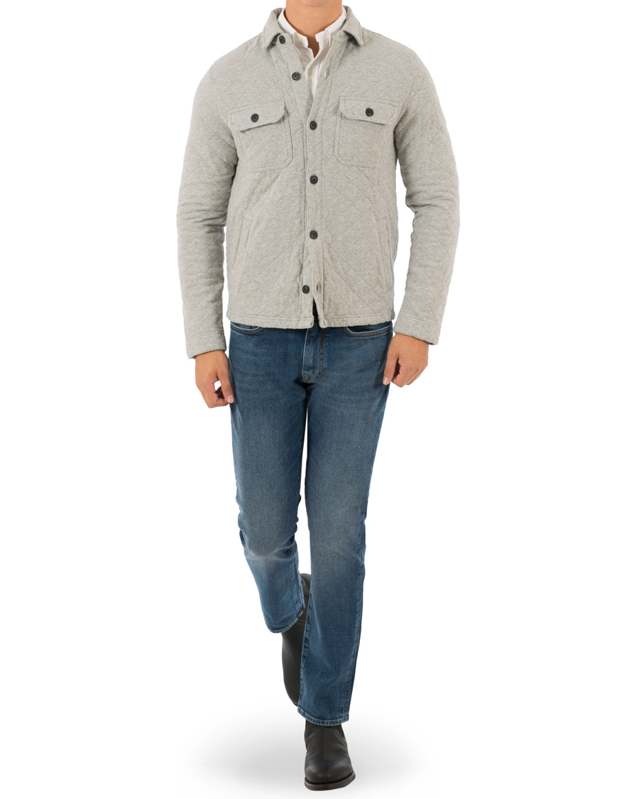 Homme | Manteaux Et Vestes | Lexington | Bruce Quilted Jersey Shirt Jacket Heather Grey Melange