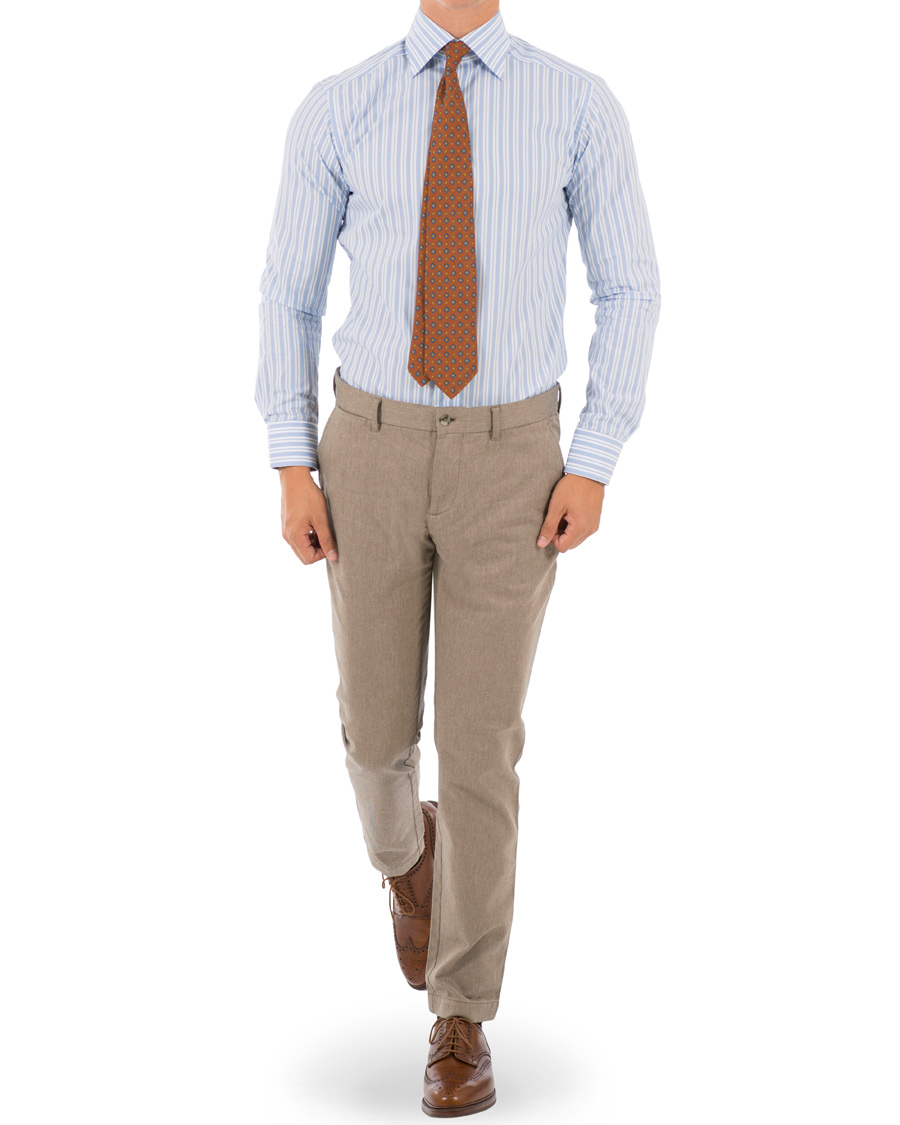 Homme | Pantalons | J.Lindeberg | Chaze Flannel Twill Trousers Grey/Brown
