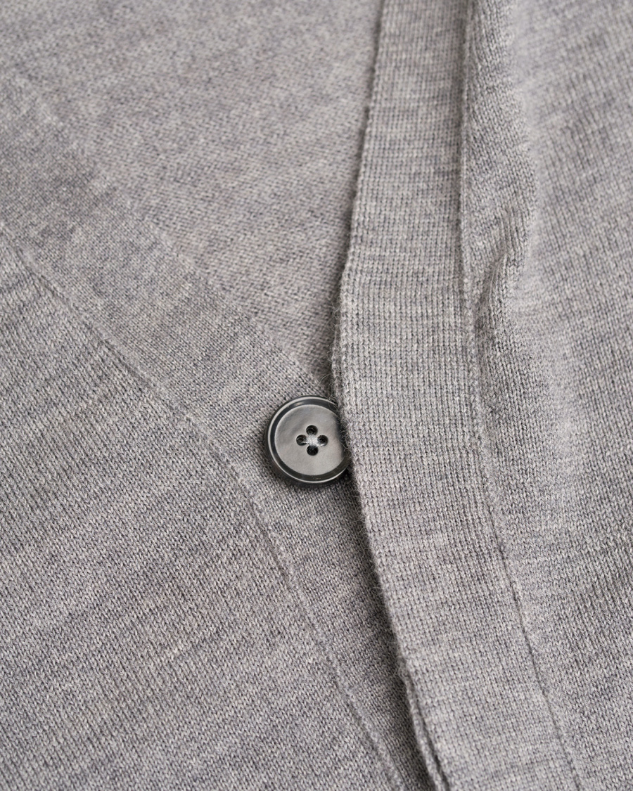 Homme | Pulls Et Tricots | J.Lindeberg | Lyon True Merino Cardigan Grey Melange