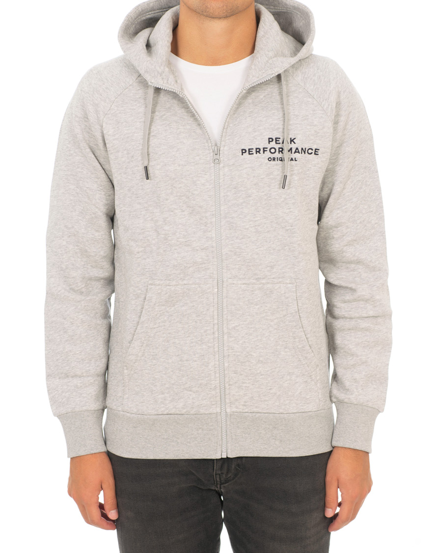 Heren | Truien | Peak Performance | Original Full Zip Hoodie Grey