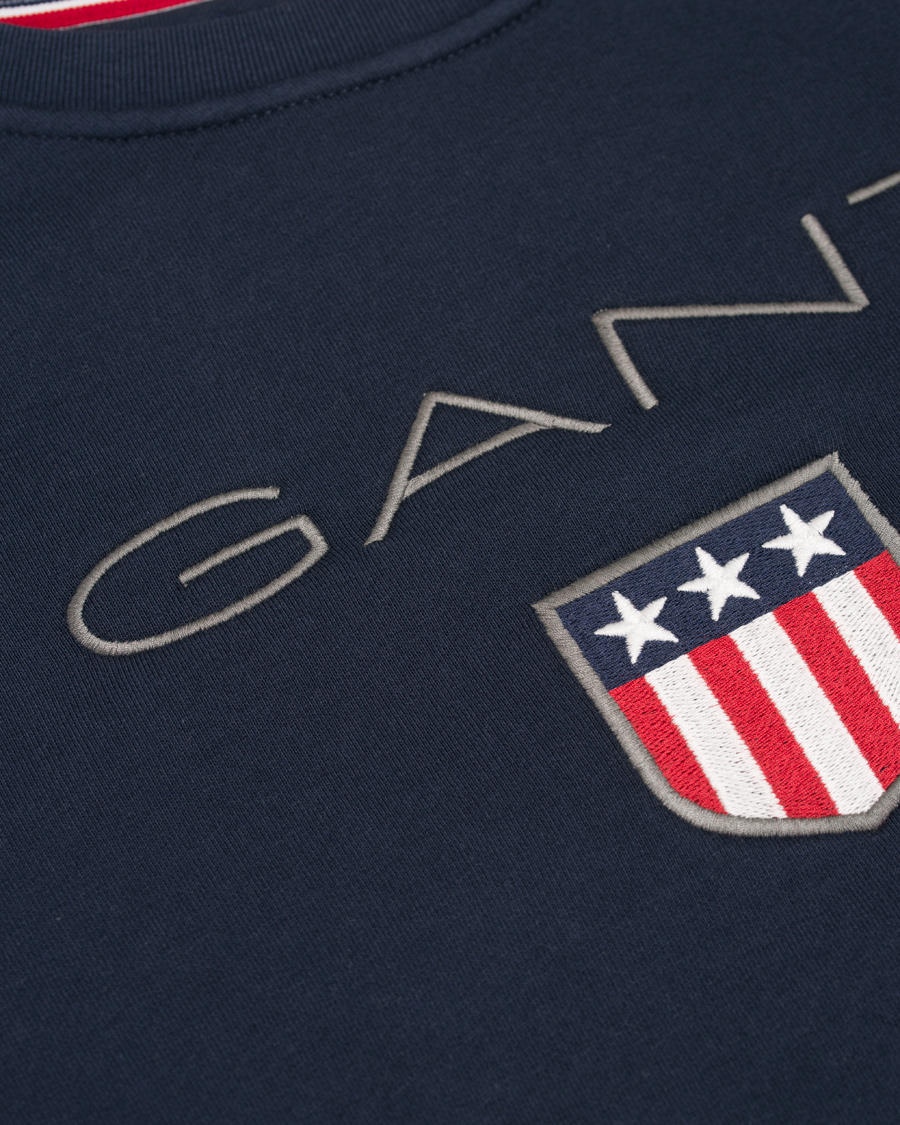 Homme | Pulls Et Tricots | GANT | Shield Crew Neck Sweatshirt Evening Blue
