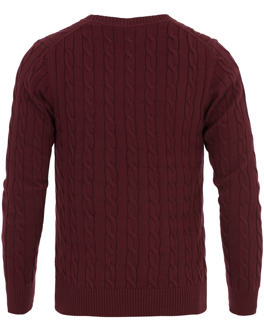 Homme | Pulls Et Tricots | GANT | Cotton Cable Crew Pullover Purple Wine