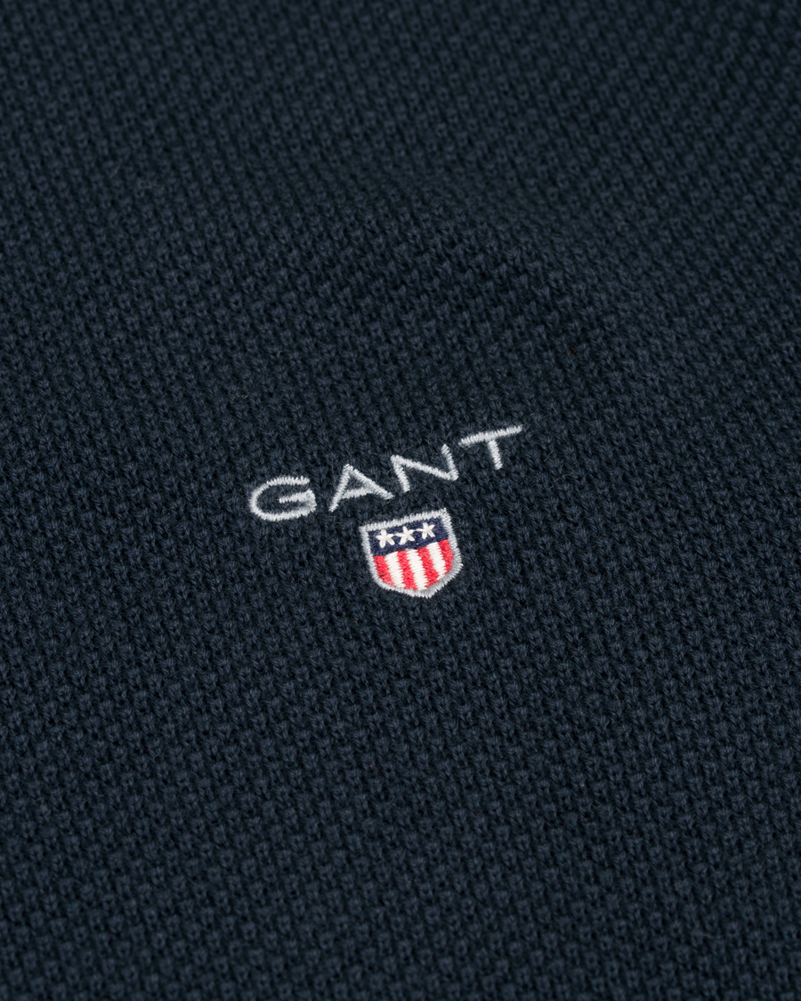 Heren | Truien | GANT | Cotton Pique Crew Neck Evening Blue