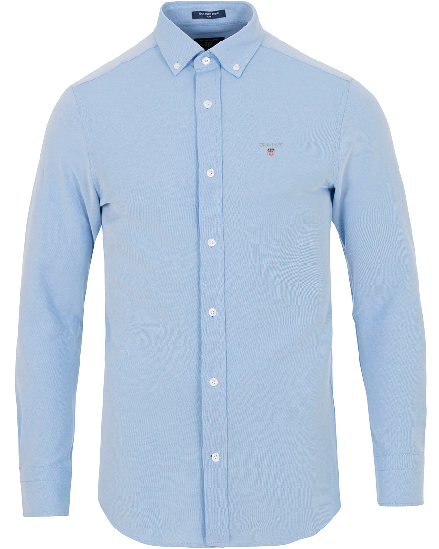 Heren | Overhemden | GANT | Slim Fit Tech Prep Pique Shirt Pallas Blue