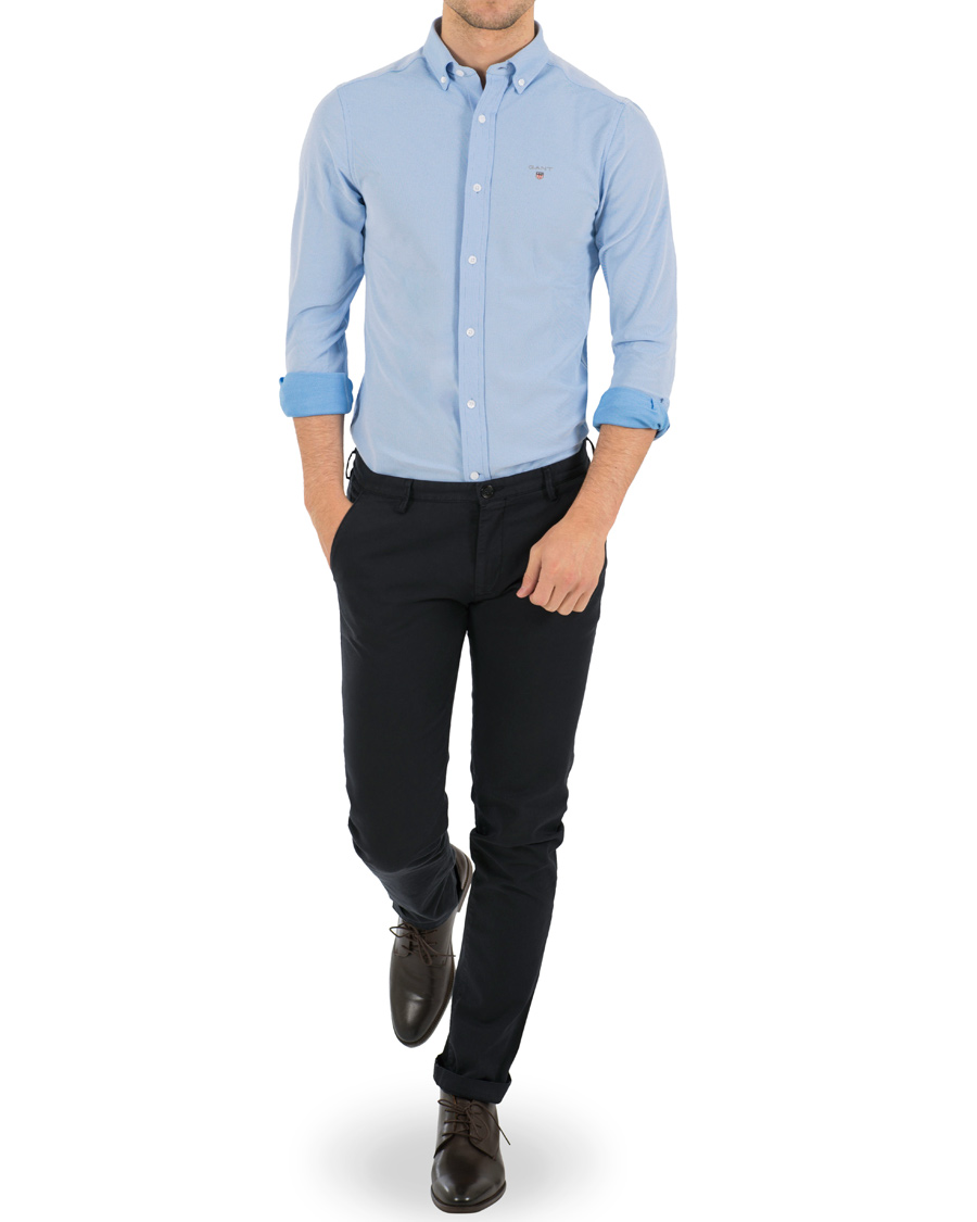 Heren | Overhemden | GANT | Slim Fit Tech Prep Pique Shirt Pallas Blue