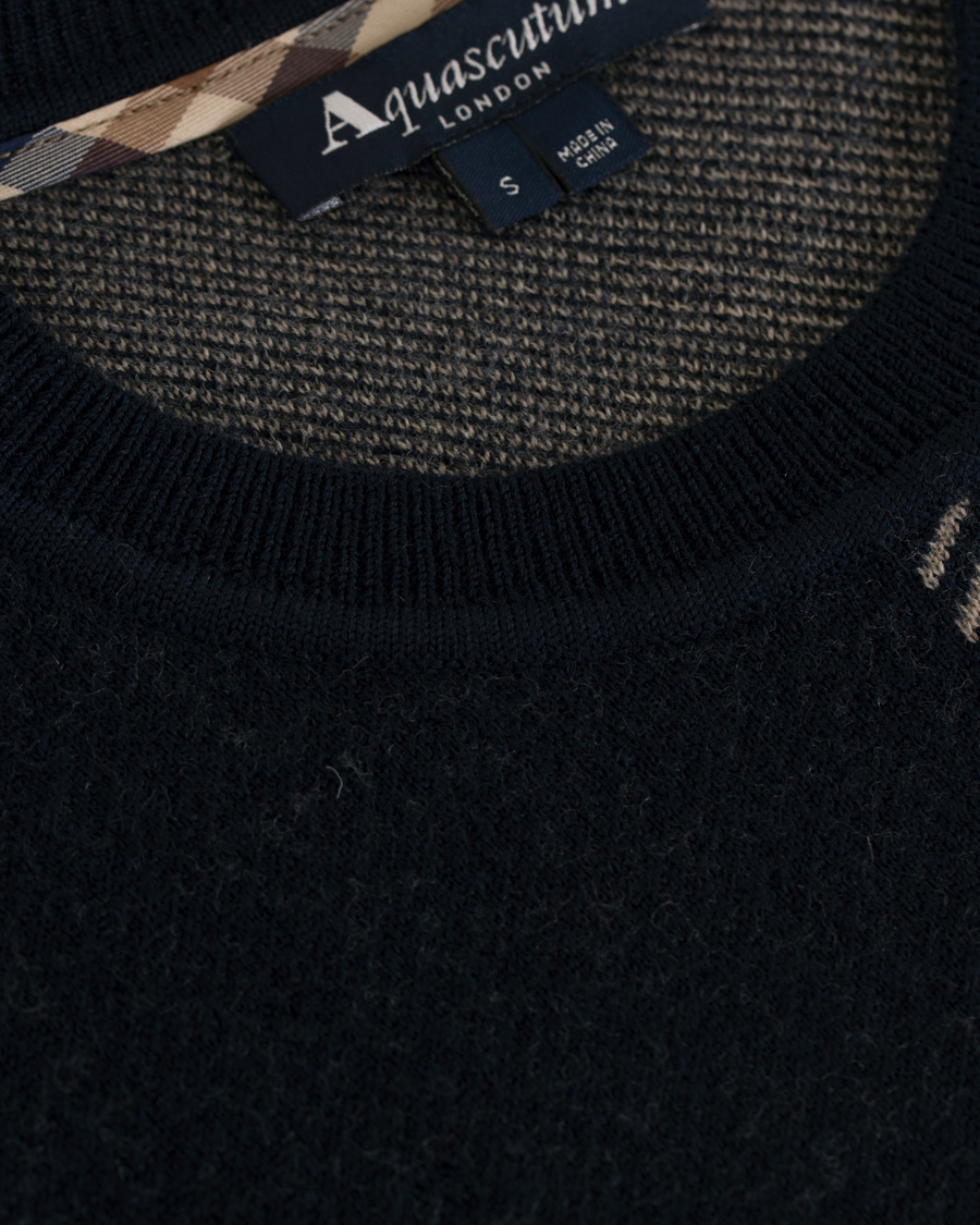 Homme | Pulls Et Tricots | Aquascutum | Clapton Large Check Knit Navy