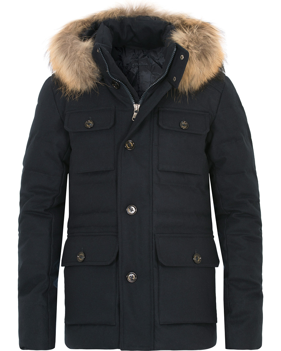 Homme | Manteaux Et Vestes | Hackett | Mayfair Wool Down Parka Navy
