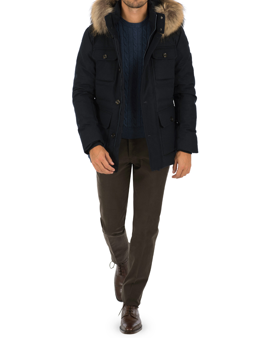 Homme | Manteaux Et Vestes | Hackett | Mayfair Wool Down Parka Navy