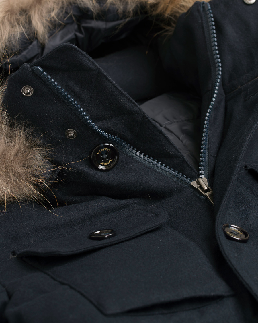 Homme | Manteaux Et Vestes | Hackett | Mayfair Wool Down Parka Navy
