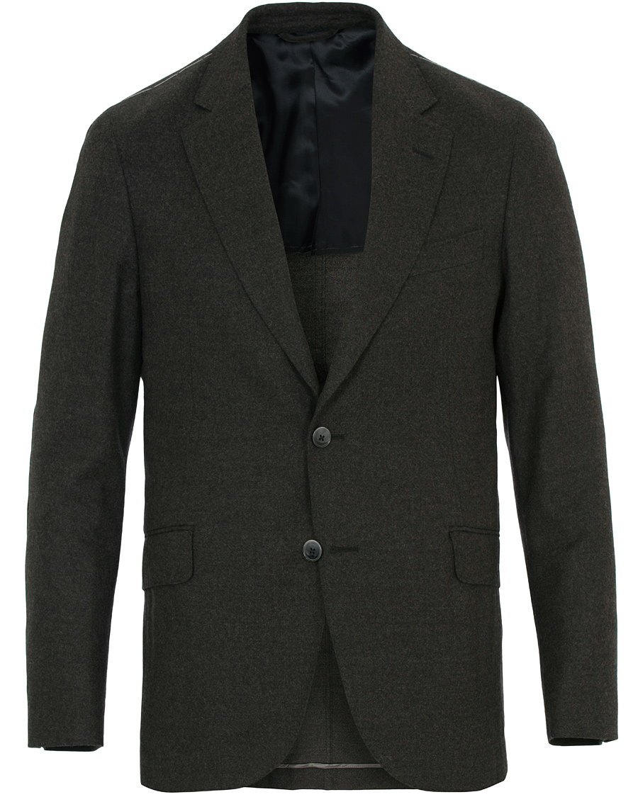 Homme | Blazers | Hackett | Solid Flannel Suede Elbow Patch Blazer Grey