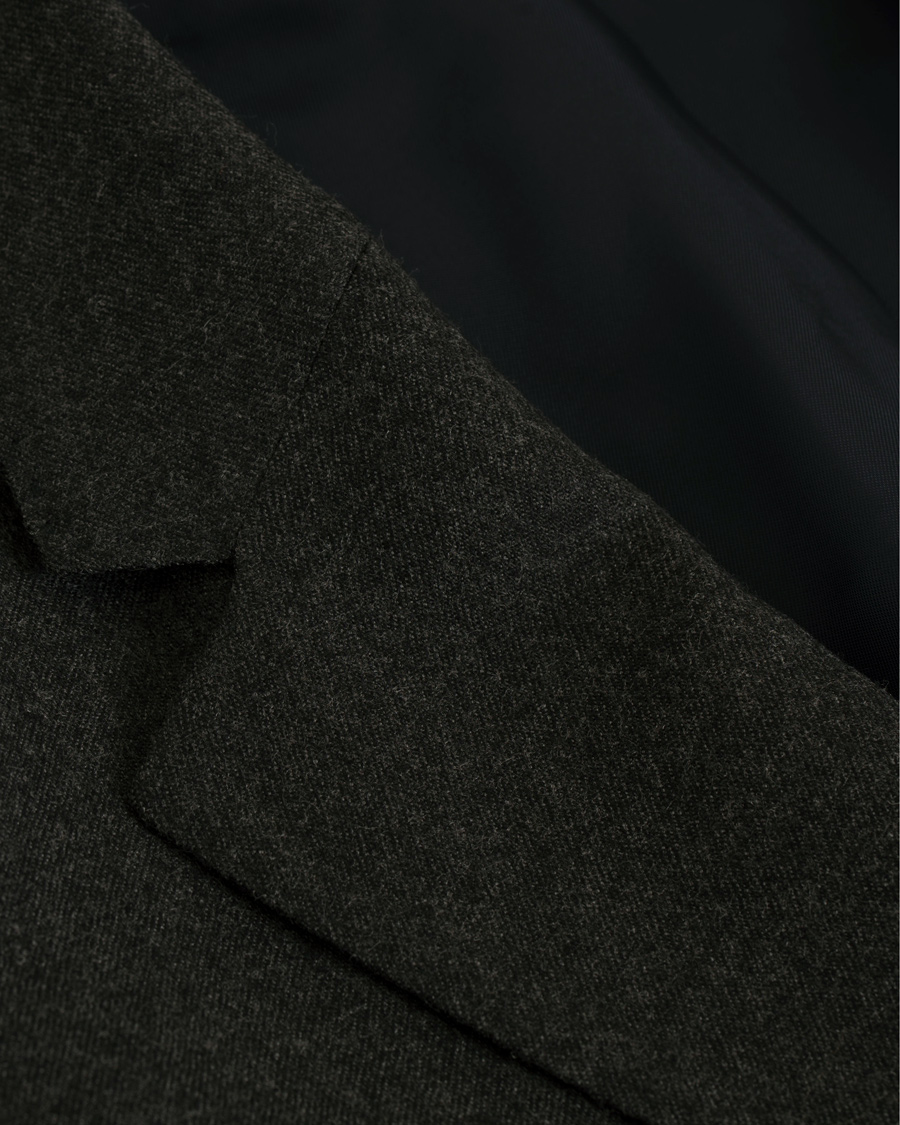 Homme | Blazers | Hackett | Solid Flannel Suede Elbow Patch Blazer Grey