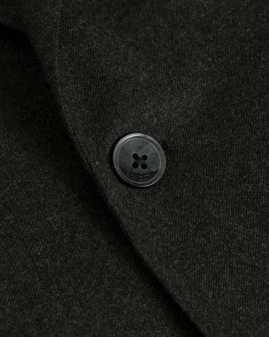 Homme | Blazers | Hackett | Solid Flannel Suede Elbow Patch Blazer Grey