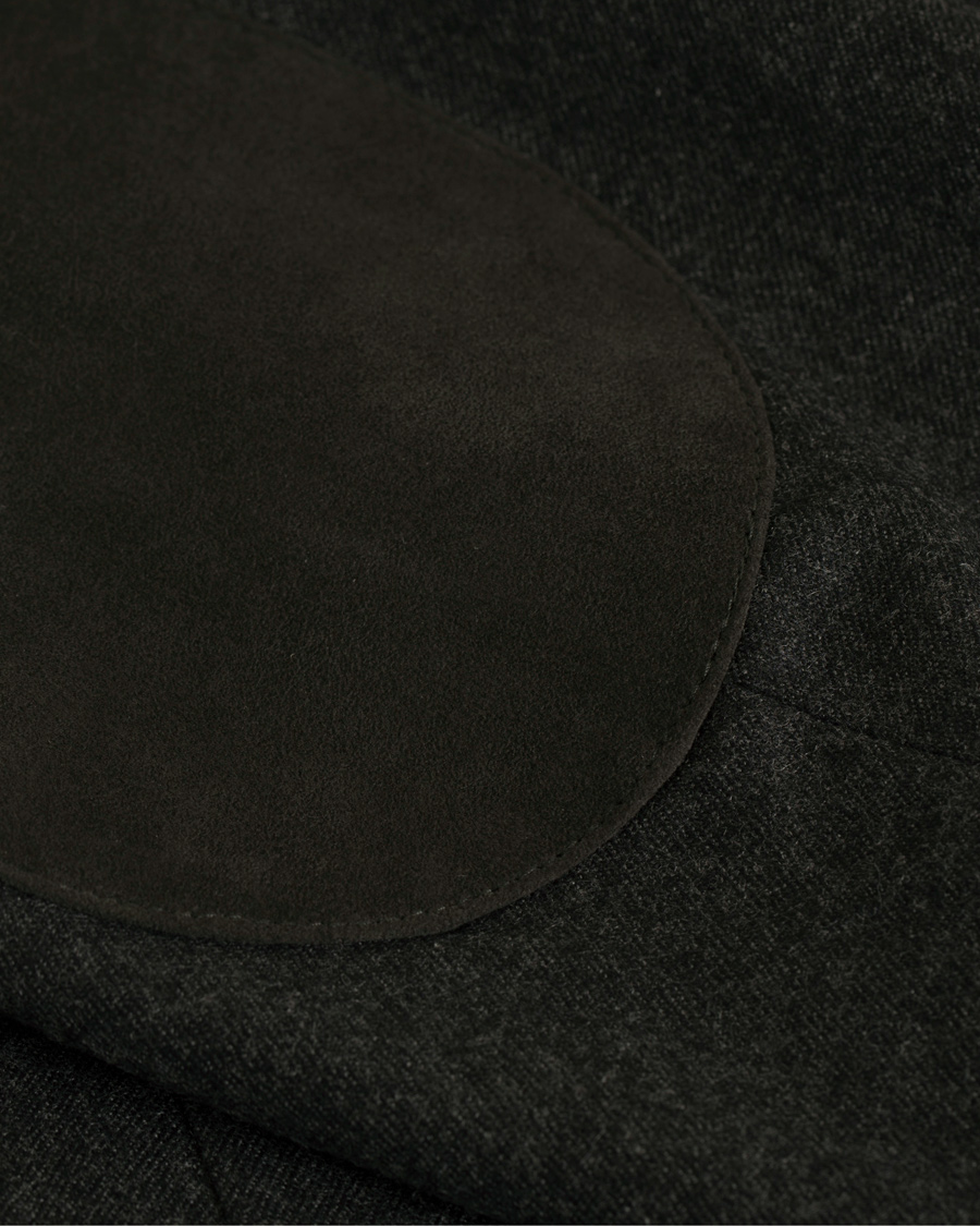 Homme | Blazers | Hackett | Solid Flannel Suede Elbow Patch Blazer Grey