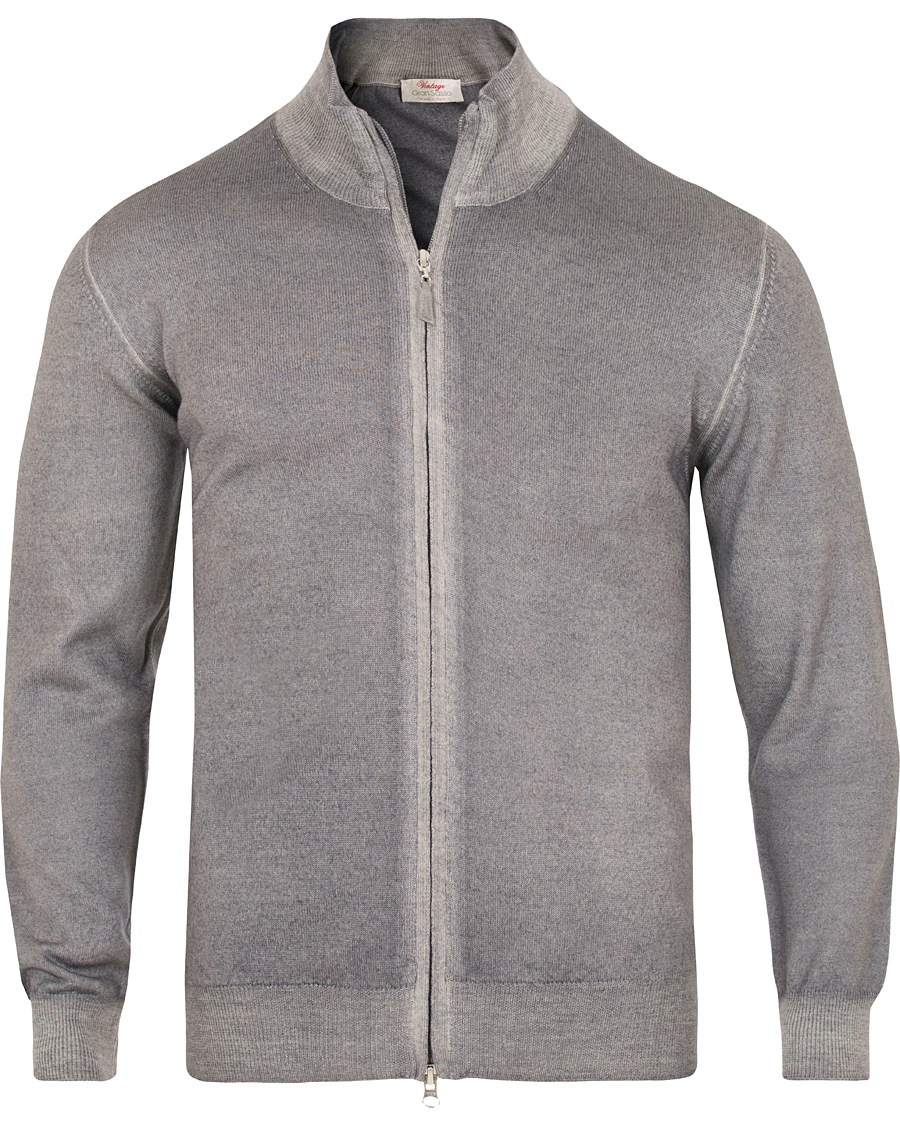 Heren | Truien | Gran Sasso | Merino Vintage Full Zip Light Grey