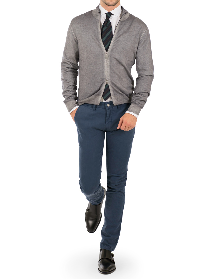 Heren | Truien | Gran Sasso | Merino Vintage Full Zip Light Grey