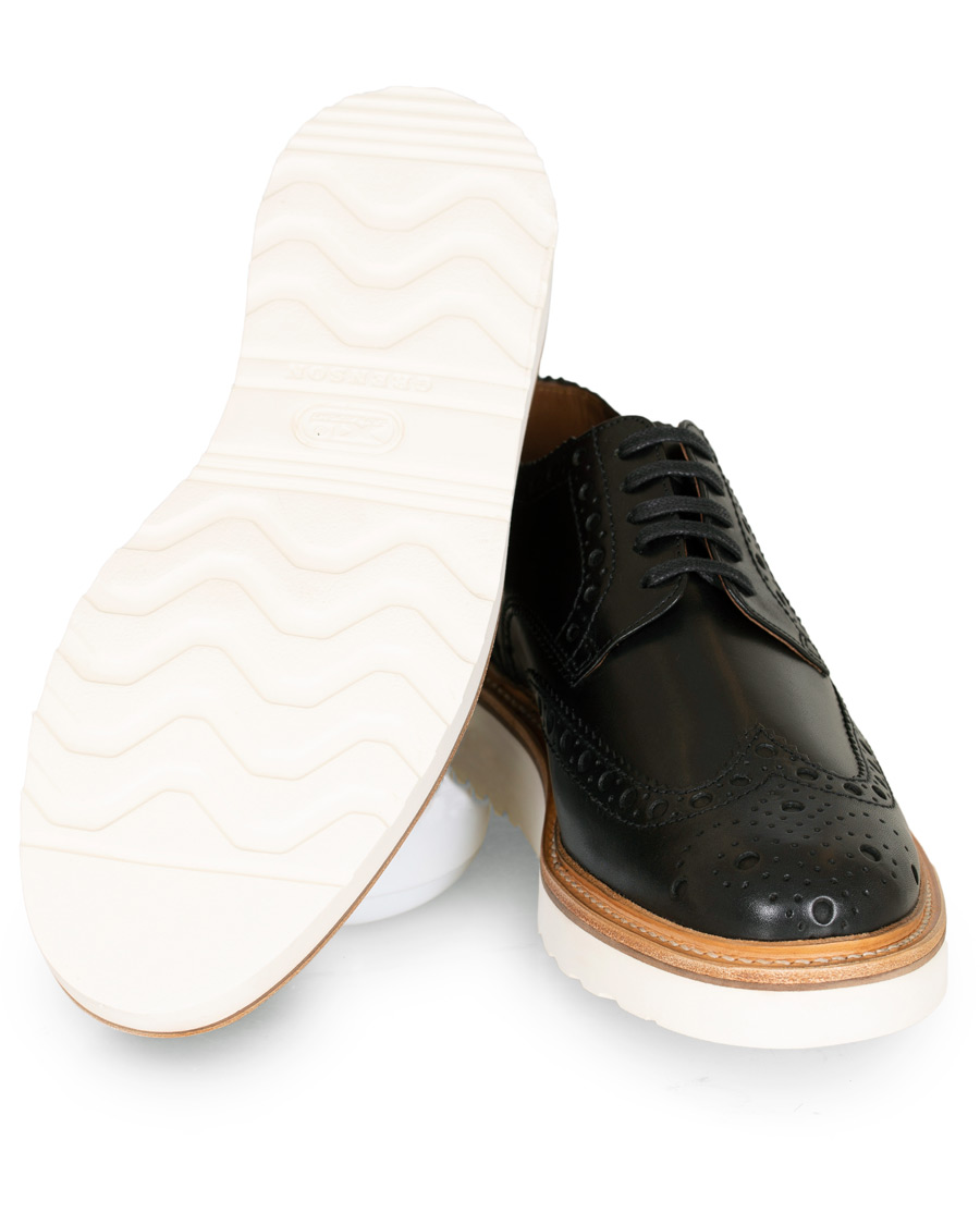 Homme | Grenson Archie Brogue Derby Wedge Sole Black Calf | Grenson | Archie Brogue Derby Wedge Sole Black Calf