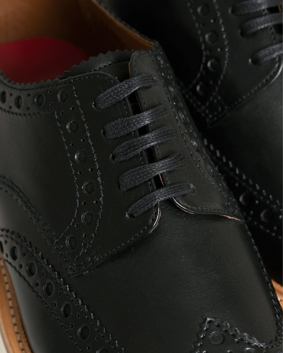 Homme | Grenson Archie Brogue Derby Wedge Sole Black Calf | Grenson | Archie Brogue Derby Wedge Sole Black Calf