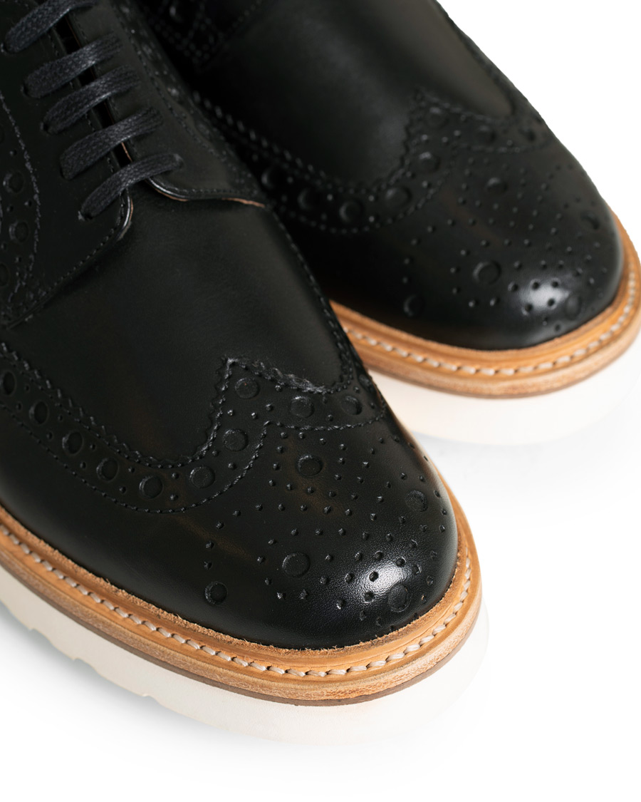 Homme | Grenson Archie Brogue Derby Wedge Sole Black Calf | Grenson | Archie Brogue Derby Wedge Sole Black Calf
