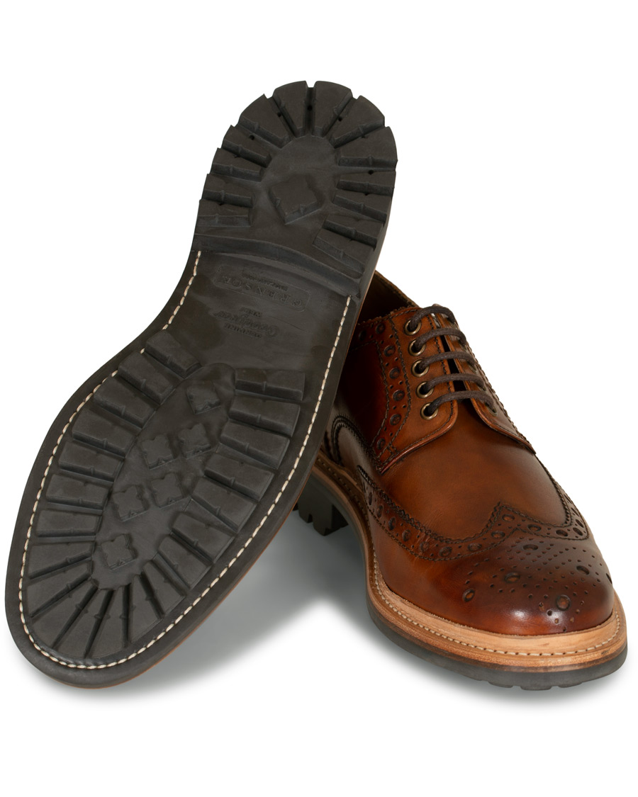 Heren | Grenson Archie Brogue Derby Commando Sole Tan Calf | Grenson | Archie Brogue Derby Commando Sole Tan Calf