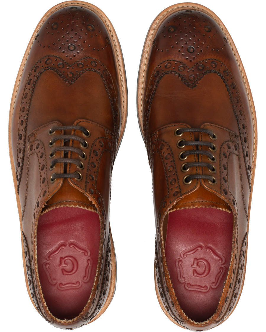 Heren | Grenson Archie Brogue Derby Commando Sole Tan Calf | Grenson | Archie Brogue Derby Commando Sole Tan Calf