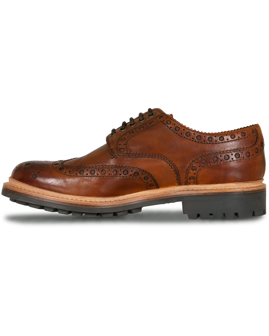 Heren | Grenson Archie Brogue Derby Commando Sole Tan Calf | Grenson | Archie Brogue Derby Commando Sole Tan Calf