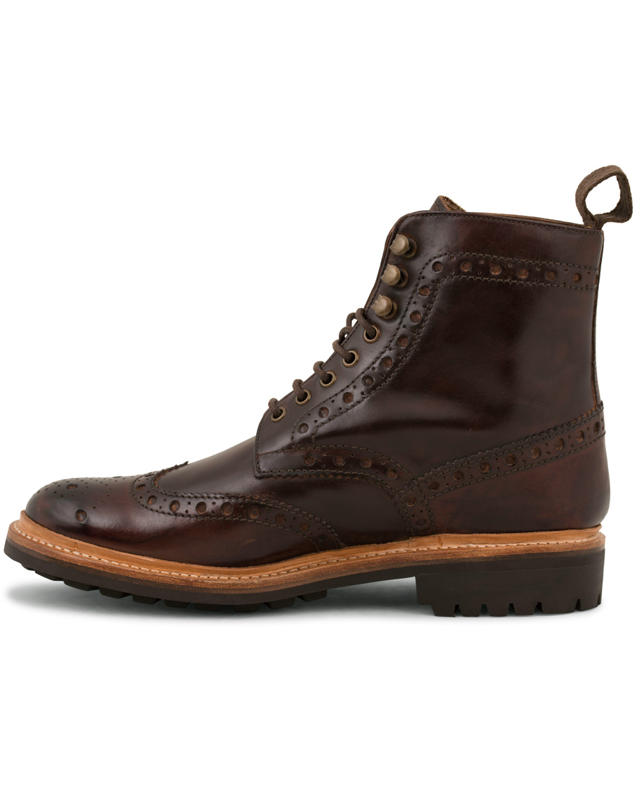 Homme | Grenson Fred Brogue Boot Commando Sole Brown Calf | Grenson | Fred Brogue Boot Commando Sole Brown Calf