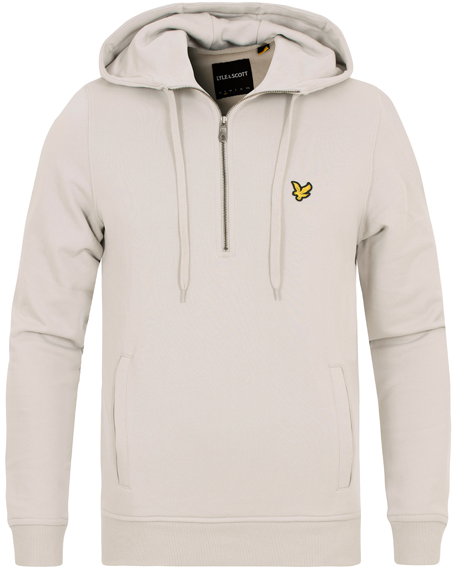Heren | Truien | Lyle & Scott | Half Zip Hoodie Light Grey