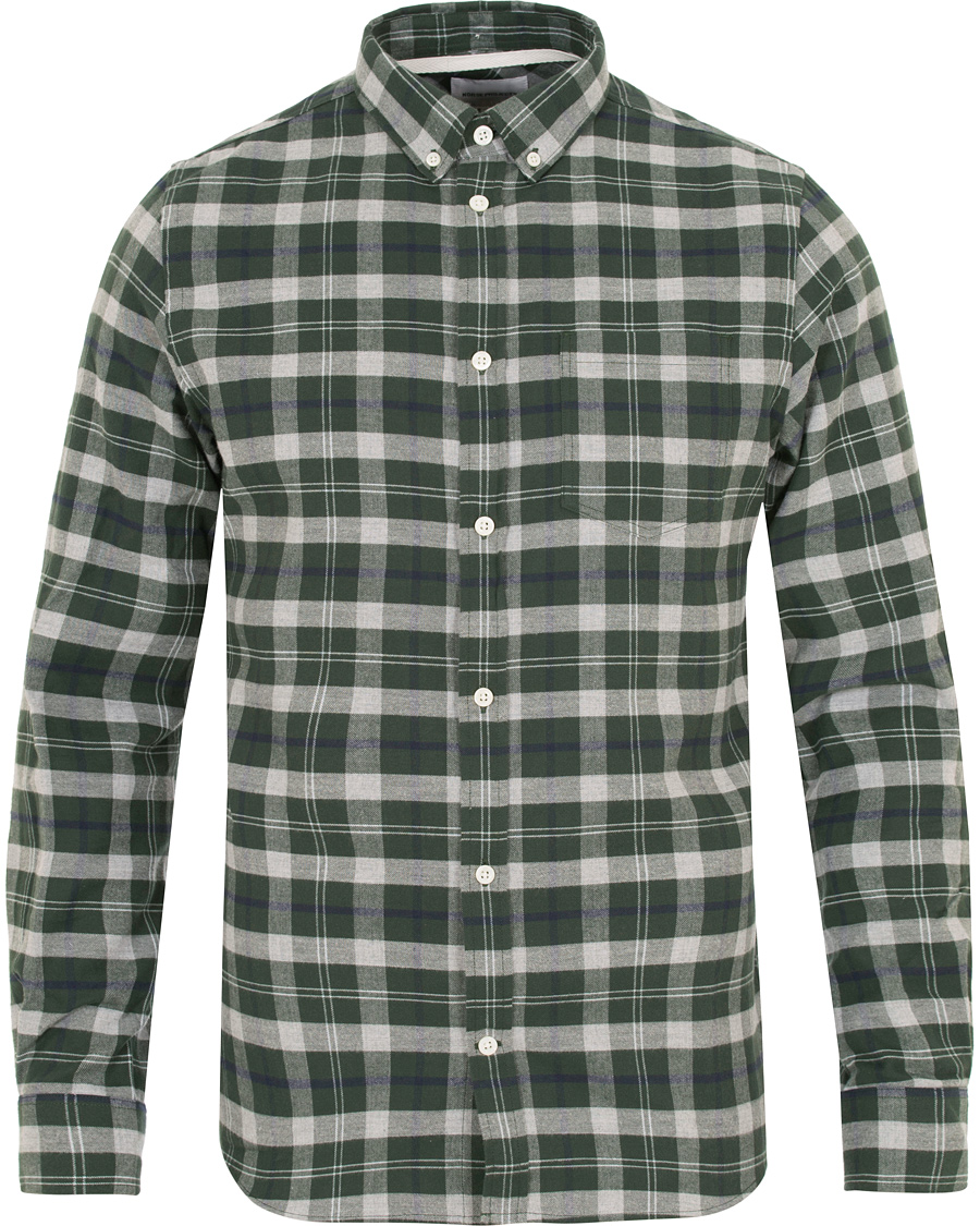 Homme | Chemises | Norse Projects | Anton Flannel Check Shirt Moss Green/Charcoal