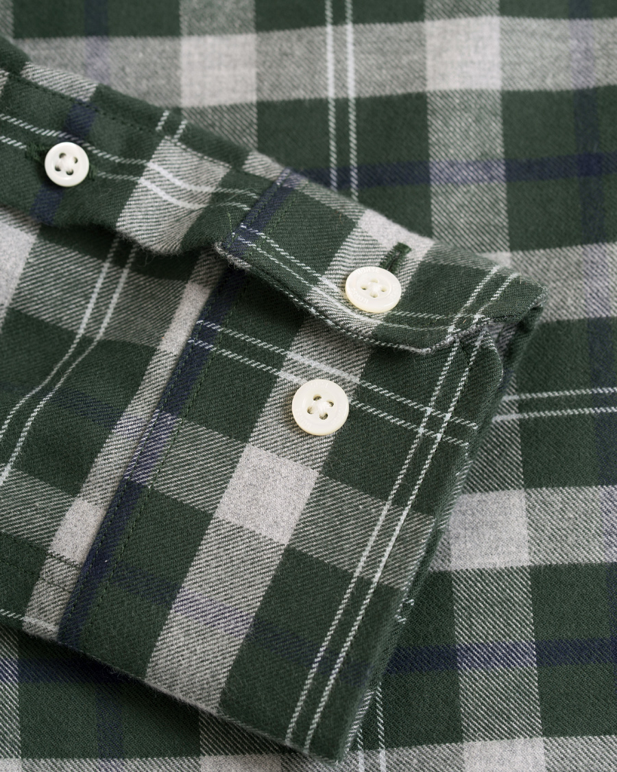Homme | Chemises | Norse Projects | Anton Flannel Check Shirt Moss Green/Charcoal