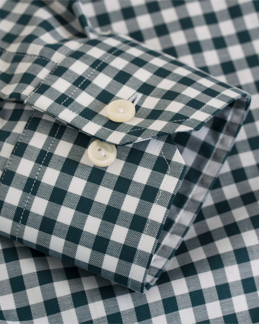 Heren | Overhemden | Eton | Slim Fit Twill Check Shirt Green