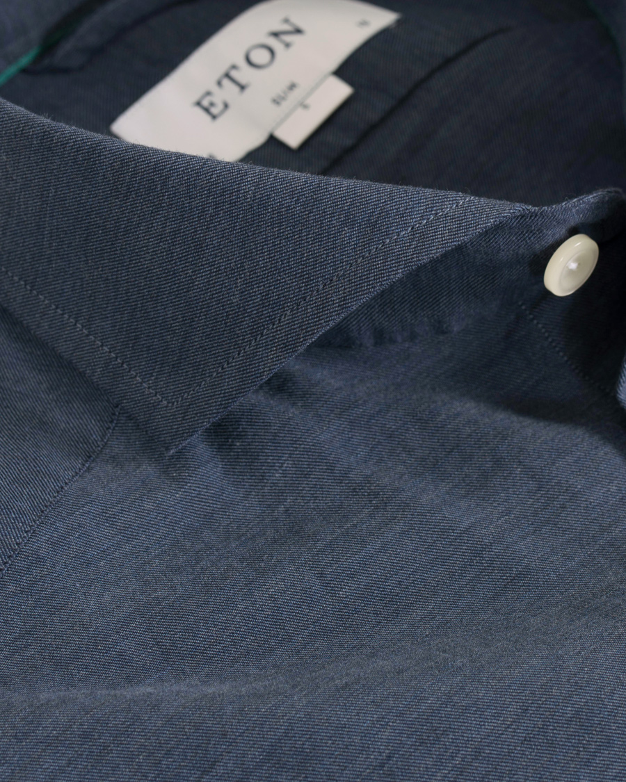 Homme | Chemises | Eton | Slim Fit Flannel Shirt Dark Blue