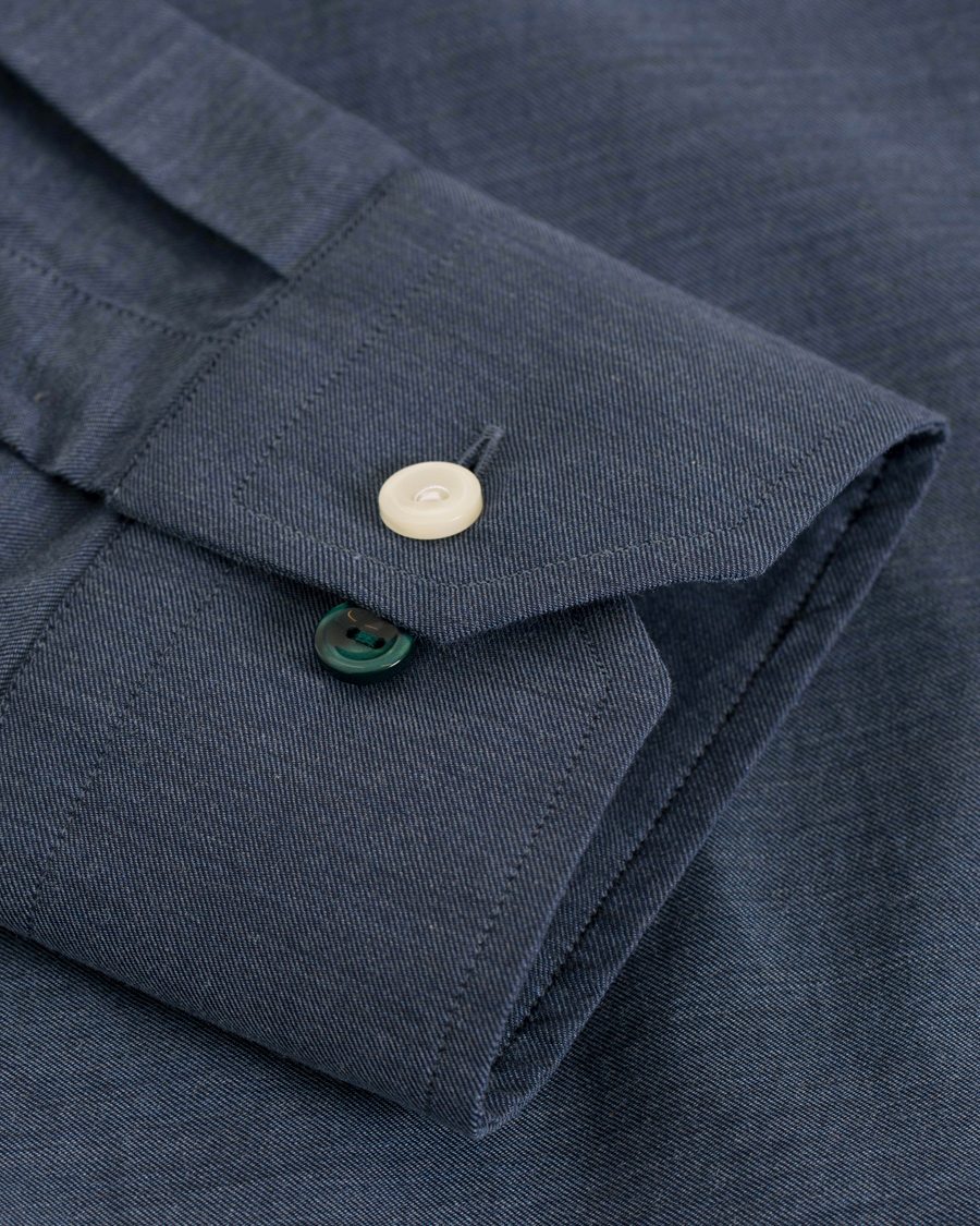 Homme | Chemises | Eton | Slim Fit Flannel Shirt Dark Blue