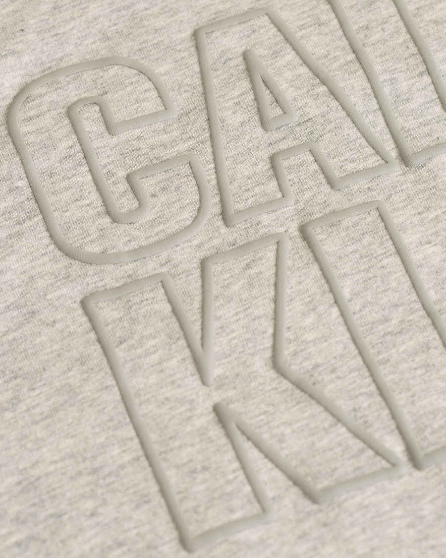 Homme | T-shirts | Calvin Klein | Jeans Logo Long Sleeve Crew Neck Tee Grey