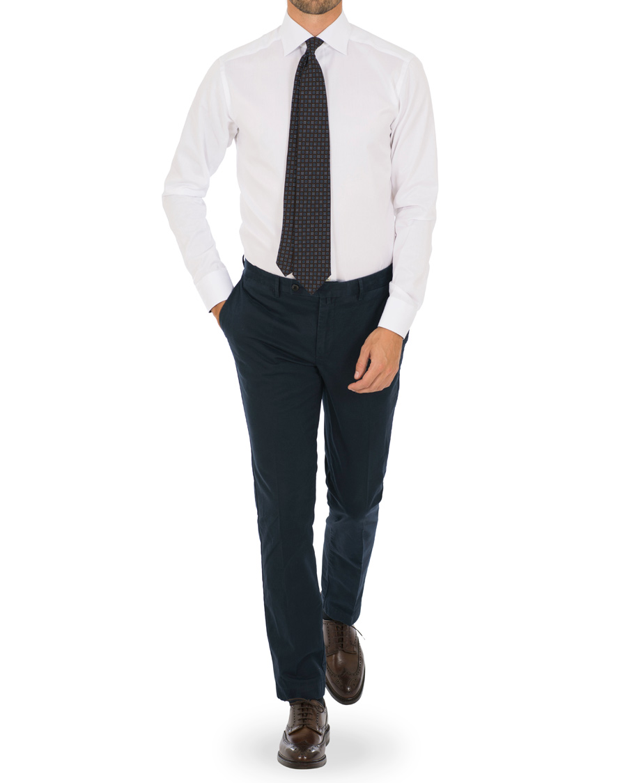Heren | Overhemden | Eton | Super Sim Contrast Flower Shirt White