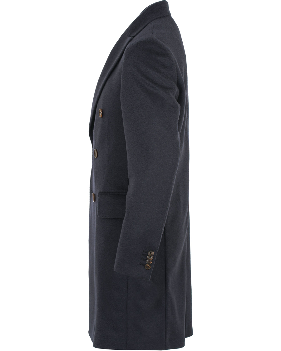 Homme | Manteaux Et Vestes | Oscar Jacobson | Saul Delux Double Breasted Camelhair Coat Navy