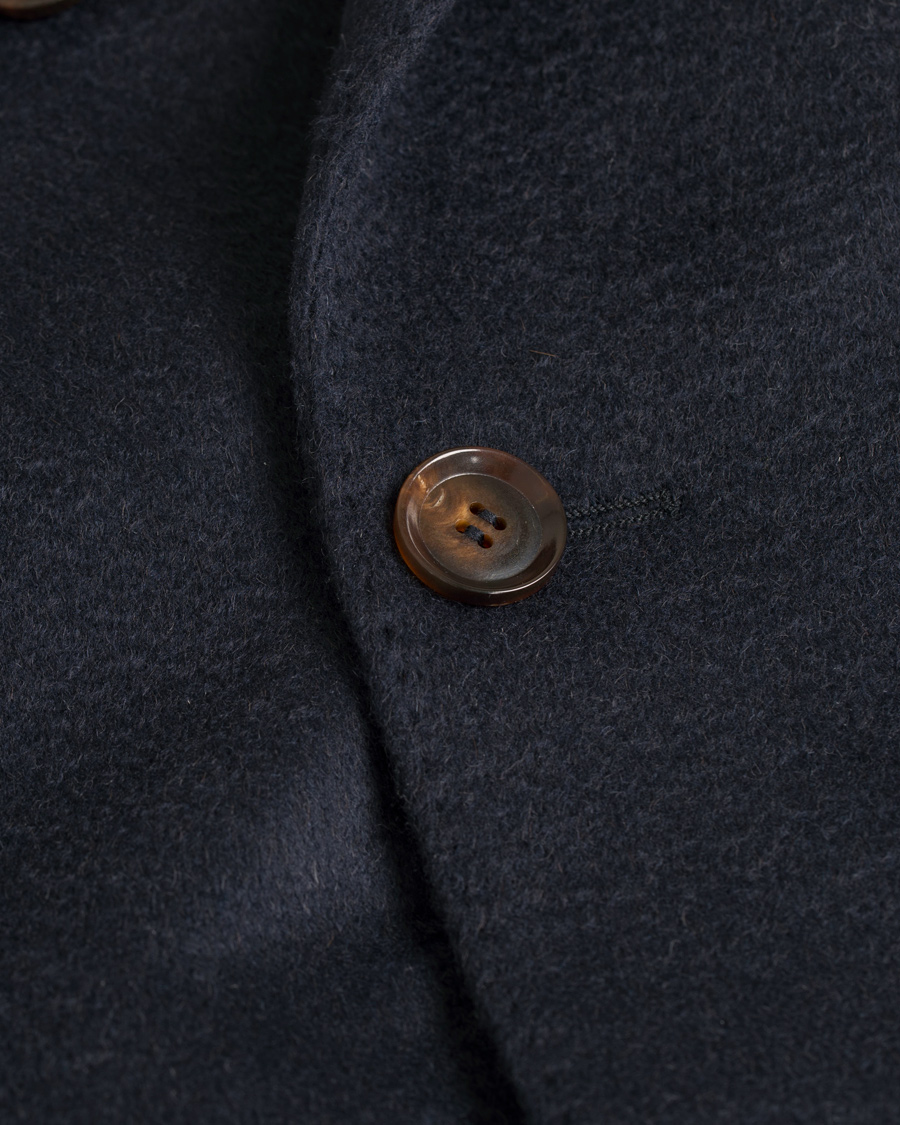 Homme | Manteaux Et Vestes | Oscar Jacobson | Saul Delux Double Breasted Camelhair Coat Navy