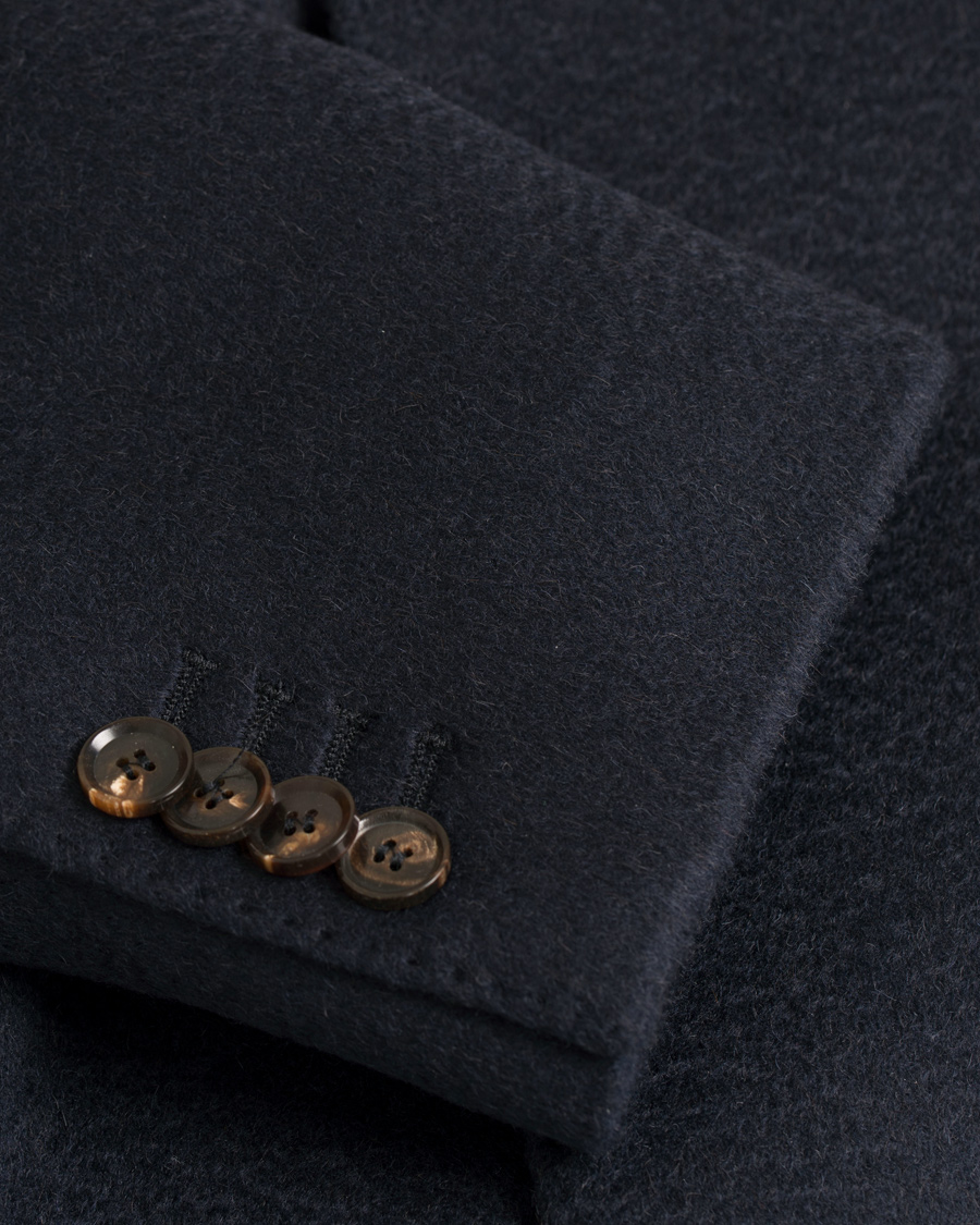 Homme | Manteaux Et Vestes | Oscar Jacobson | Saul Delux Double Breasted Camelhair Coat Navy