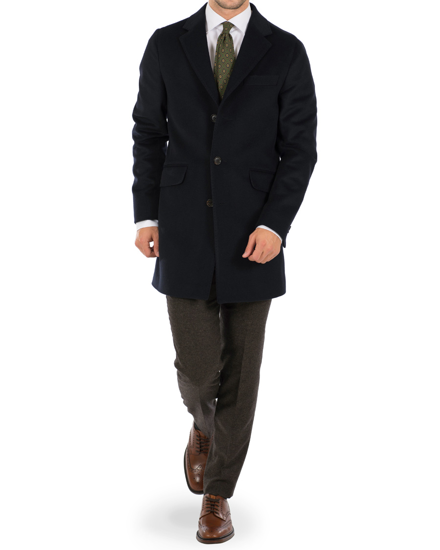 Homme | Manteaux Et Vestes | Oscar Jacobson | Saks Wool Coat Navy