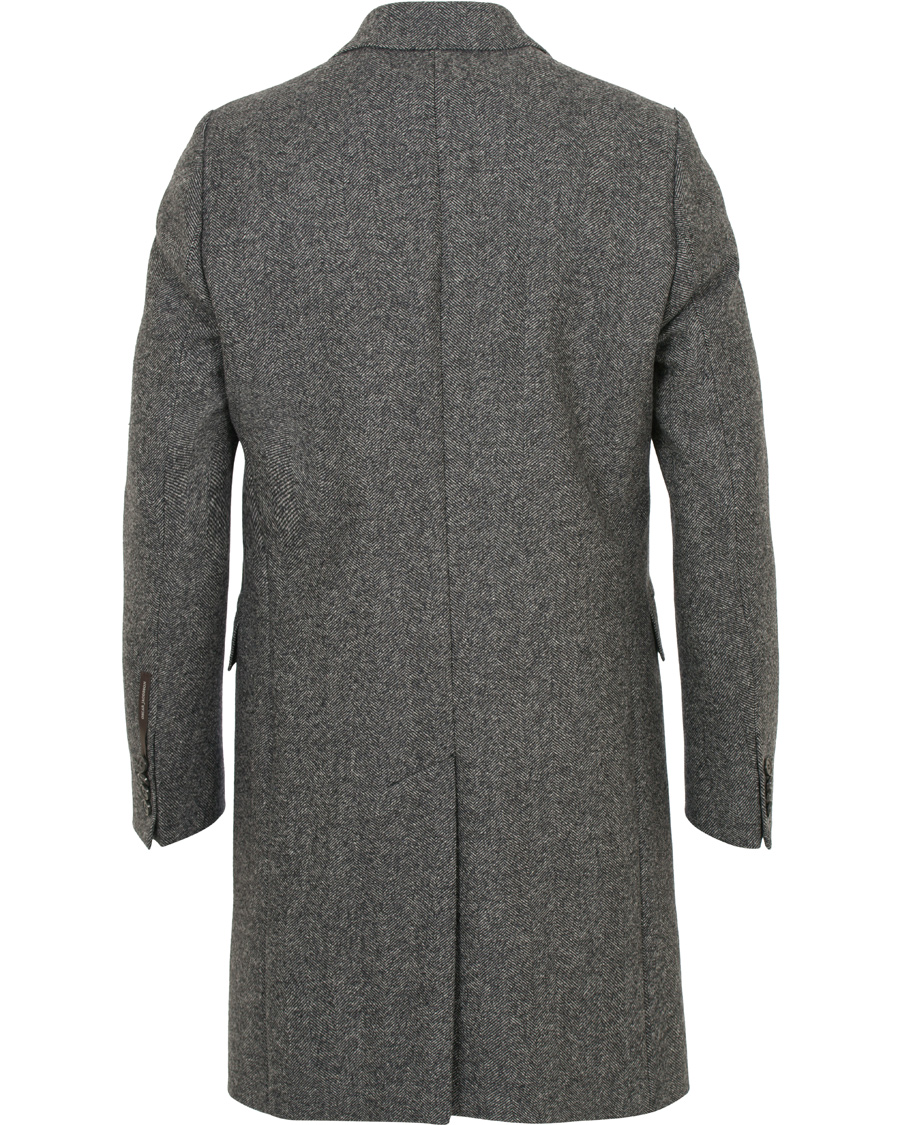 Heren | Jassen | Oscar Jacobson | Savile Row Herringbone Wool Coat Grey