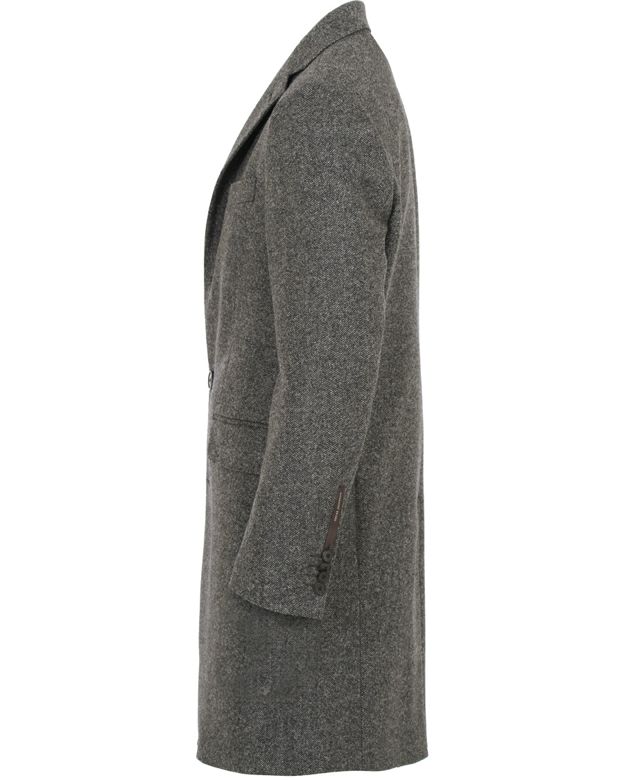 Heren | Jassen | Oscar Jacobson | Savile Row Herringbone Wool Coat Grey