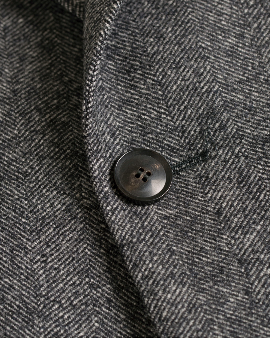 Heren | Jassen | Oscar Jacobson | Savile Row Herringbone Wool Coat Grey