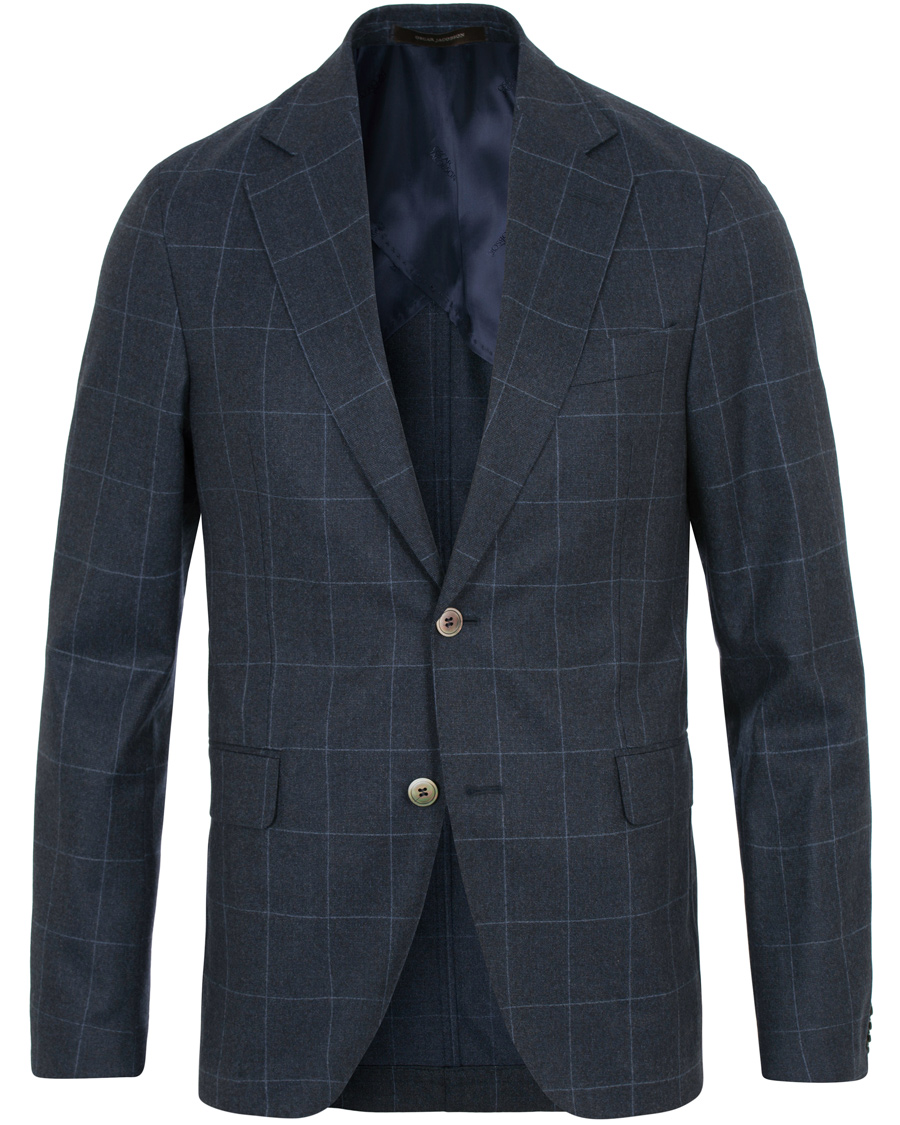 Homme | Costumes | Oscar Jacobson | Egel Wool Check Suit Navy