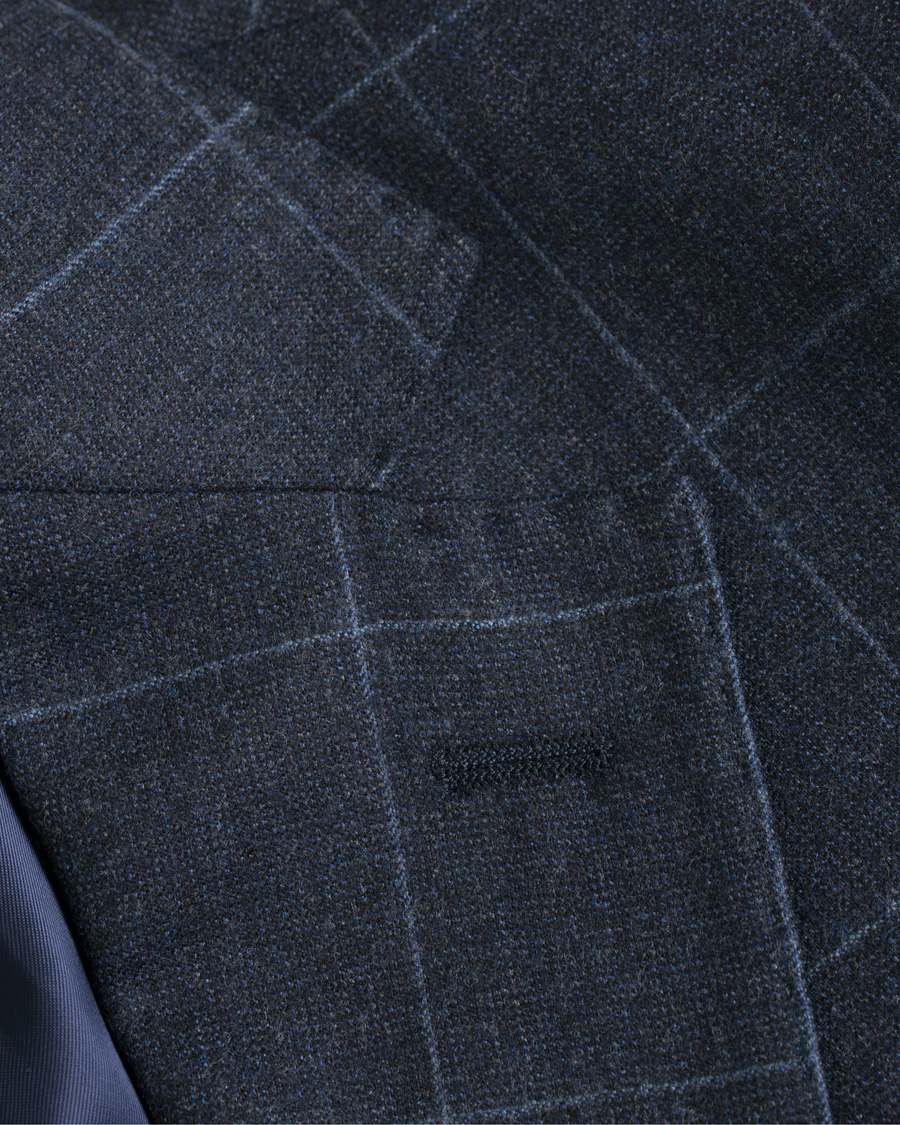 Homme | Costumes | Oscar Jacobson | Egel Wool Check Suit Navy