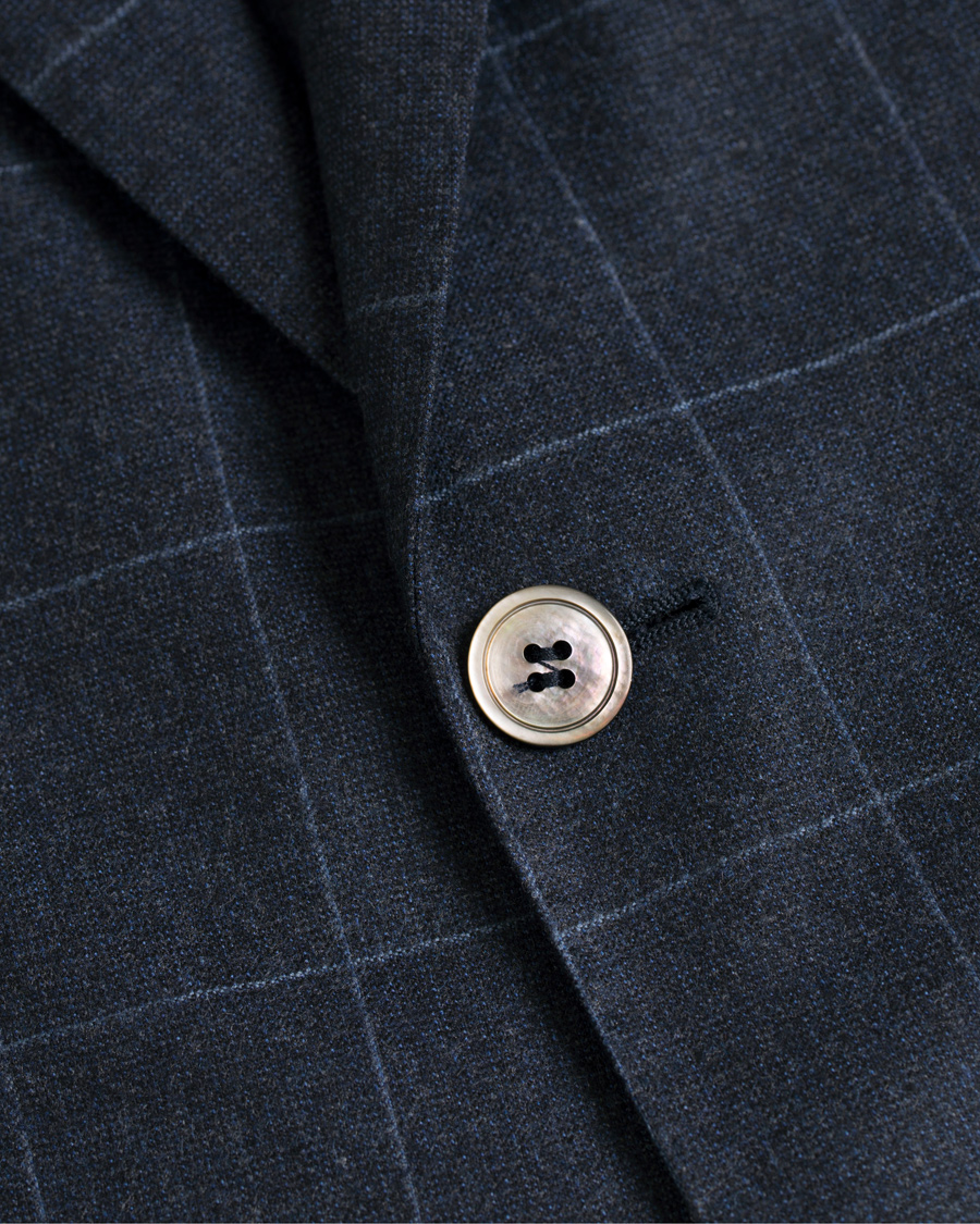 Homme | Costumes | Oscar Jacobson | Egel Wool Check Suit Navy