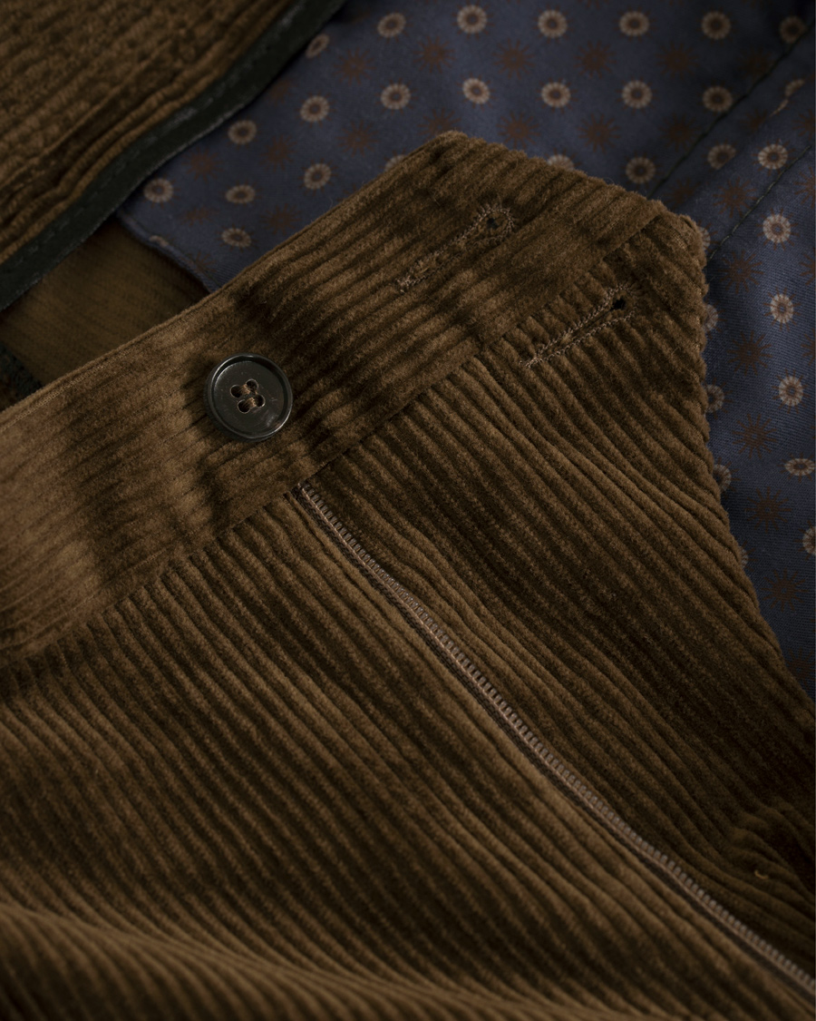 Homme | Pantalons | Oscar Jacobson | Denver Single Pleated Trousers Brown