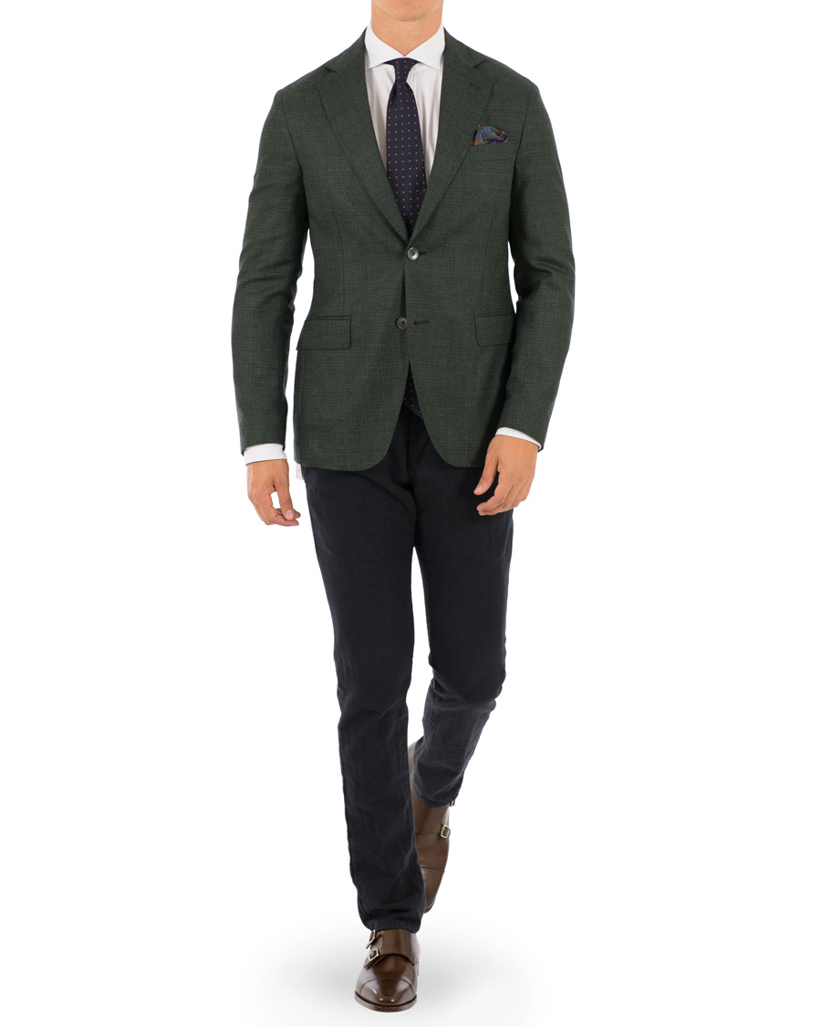 Heren | Blazers | Oscar Jacobson | Egel Wool Blazer Green