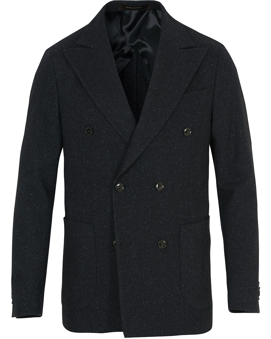 Homme | Blazers | Oscar Jacobson | Erik Double Breasted Blazer Navy