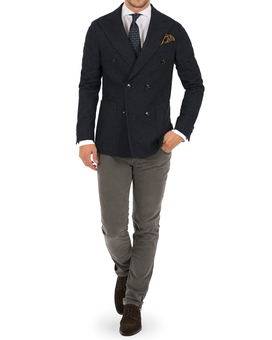 Homme | Blazers | Oscar Jacobson | Erik Double Breasted Blazer Navy